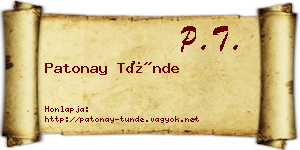 Patonay Tünde névjegykártya