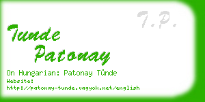 tunde patonay business card